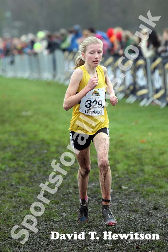 Laura Stark in the under-15s girls,  2012 McCain Liverpool Cross Challenge.
